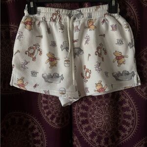 Disney White Winnie the Pooh Printed Shorts